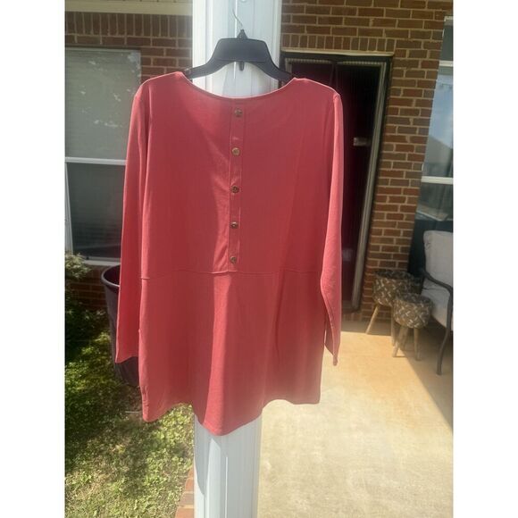 Soft Surroundings Tunic Top Womens XL Long Sleeve Pockets Button Back Casual - Picture 6 of 10